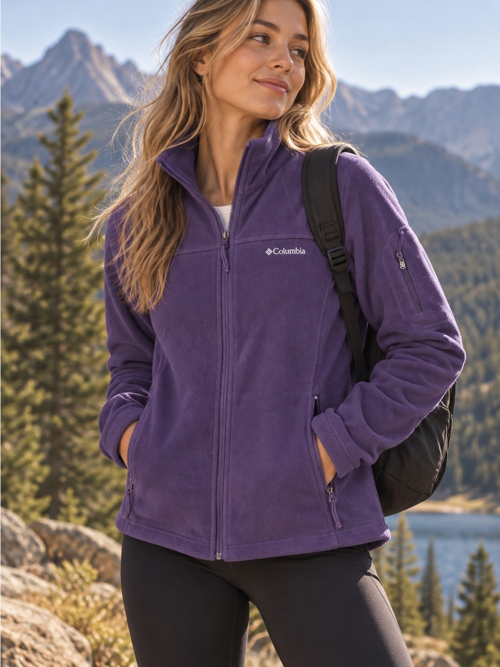 Columbia Women's Benton Springs Full Zip Fleece Jacket Purple Size Medium